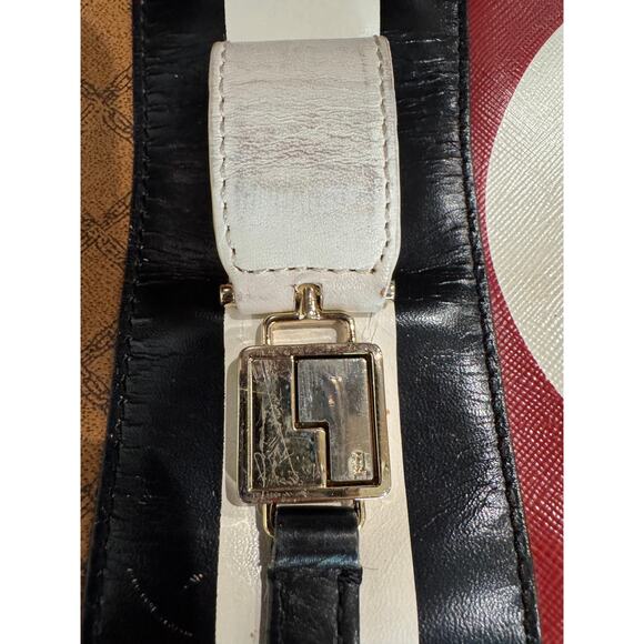 Vintage LAMB Designer Tote Clutch Bag Monogrammed Leather Iconic Sheep Logo - Picture 4 of 11